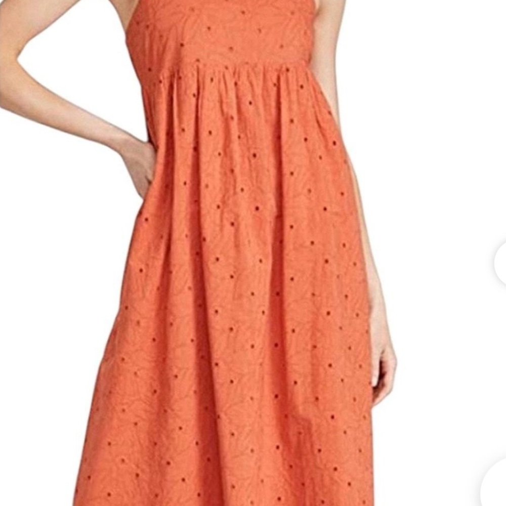 Madewell orange eyelet dress sz.medium